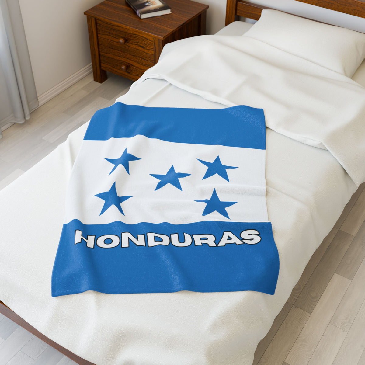 Honduras Flag Velveteen Plush Blanket - Irie Blues Boutique