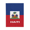 Haiti Flag Velveteen Plush Blanket - Irie Blues Boutique