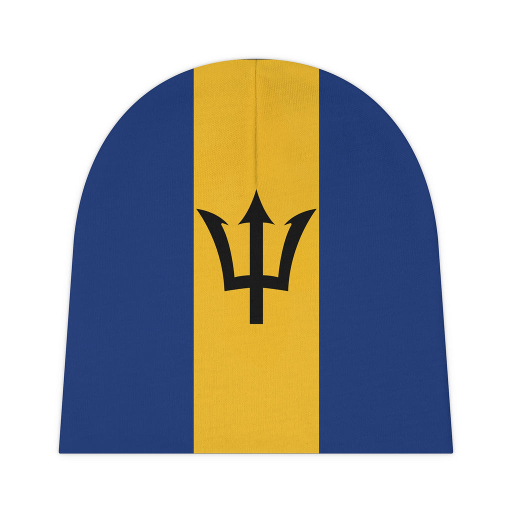 Barbados Flag Baby Beanie, Cute Infant Hat, Newborn Gift, Baby Shower Favor, First Birthday Outfit, AOP Design - Irie Blues Boutique