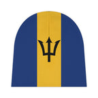 Barbados Flag Baby Beanie, Cute Infant Hat, Newborn Gift, Baby Shower Favor, First Birthday Outfit, AOP Design - Irie Blues Boutique
