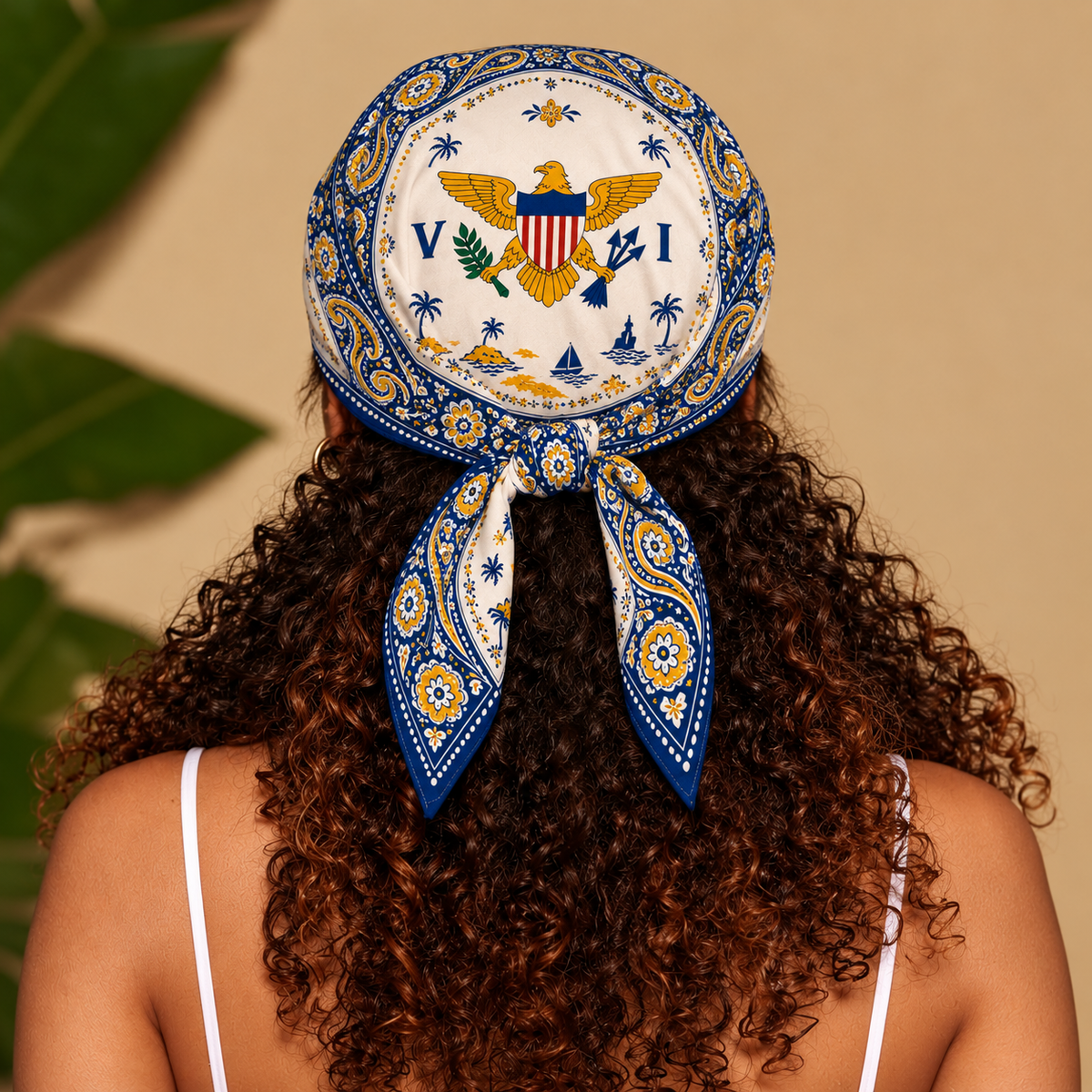 US Virgin Islands Flag Paisley Print Bandana
