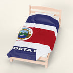 Costa Rica Flag Velveteen Plush Blanket - Irie Blues Boutique