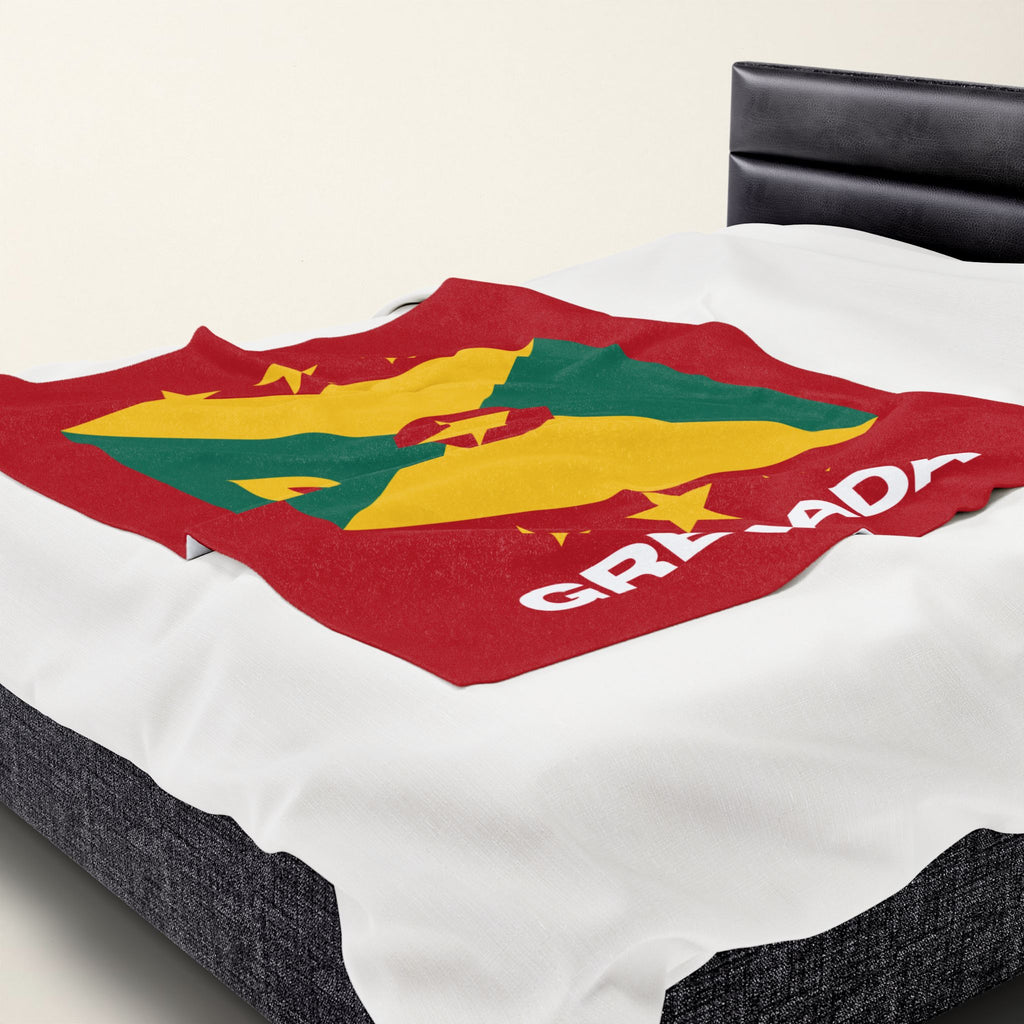 Grenada Flag Velveteen Plush Blanket - Irie Blues Boutique