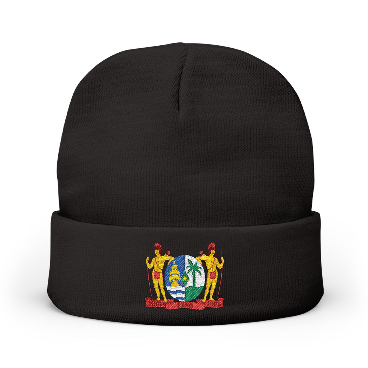 Suriname Coat of Arms Embroidered Knit Beanie - Irie Blues Boutique