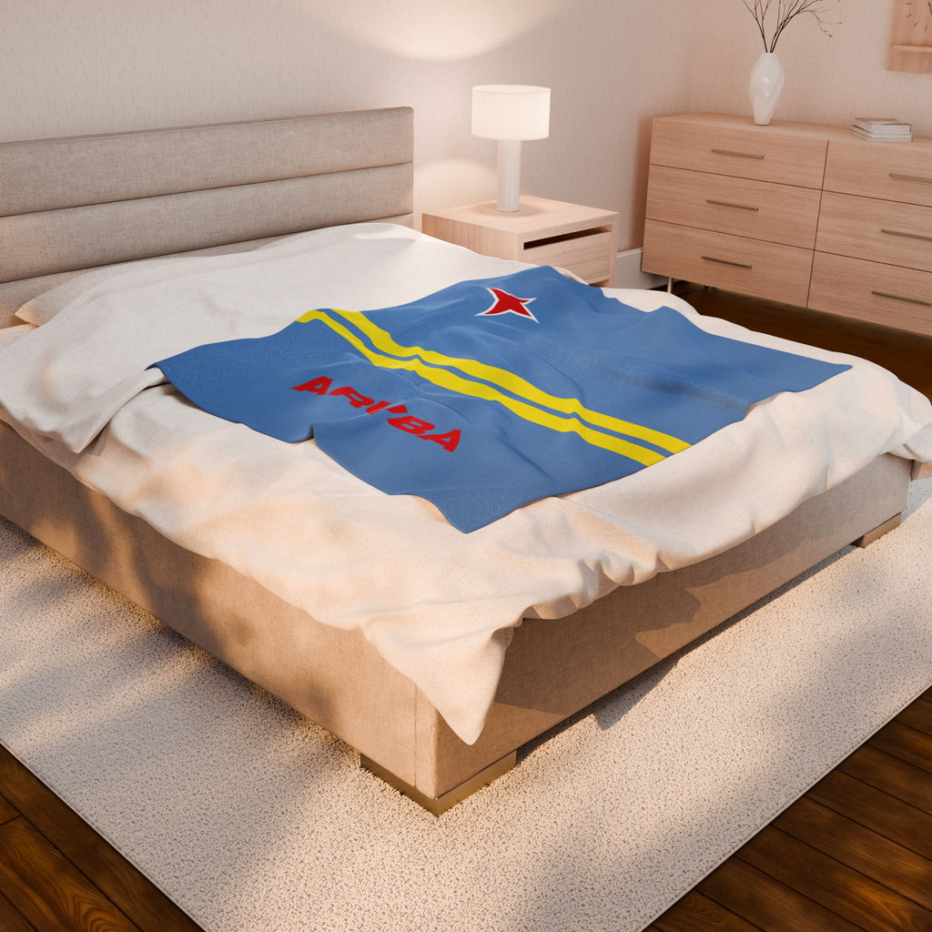 Aruba Flag Velveteen Plush Blanket