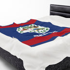 Belize Flag Velveteen Plush Blanket - Irie Blues Boutique