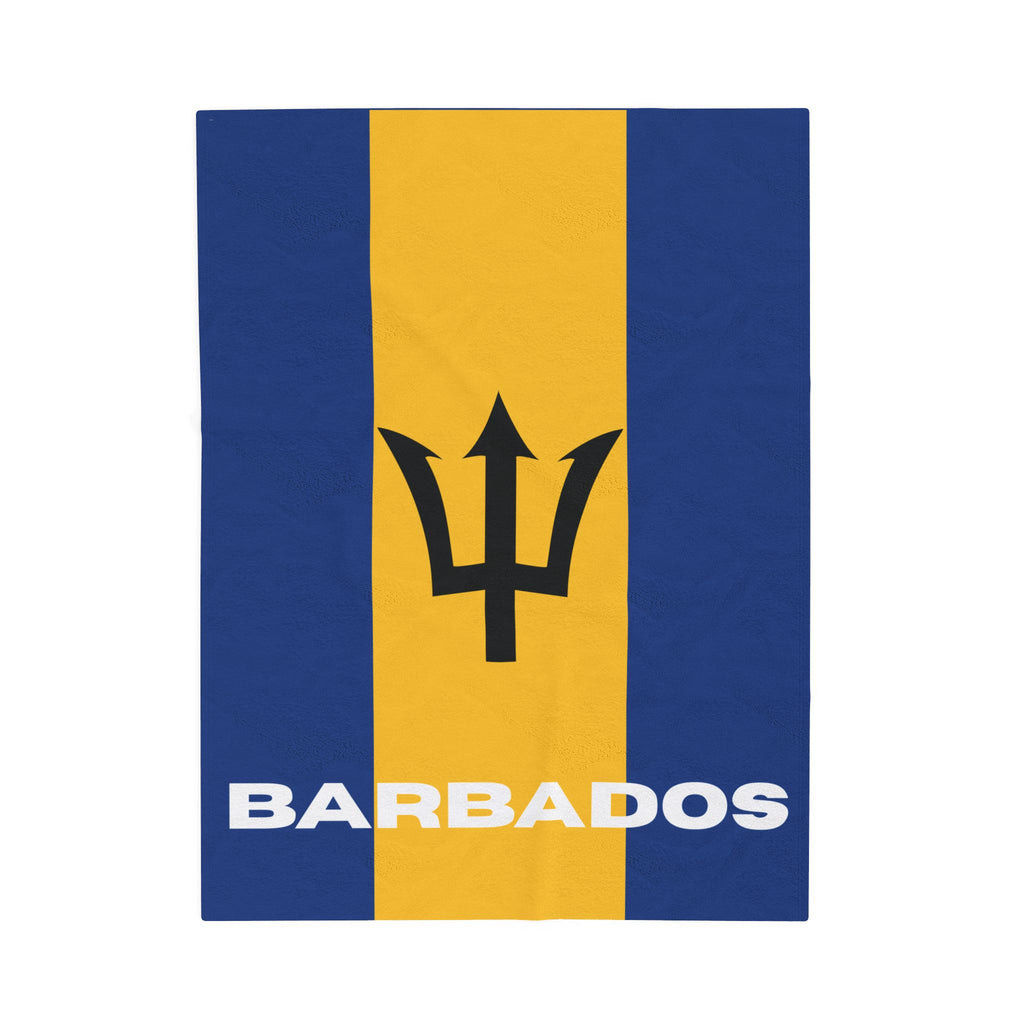 Barbados Flag Velveteen Plush Blanket