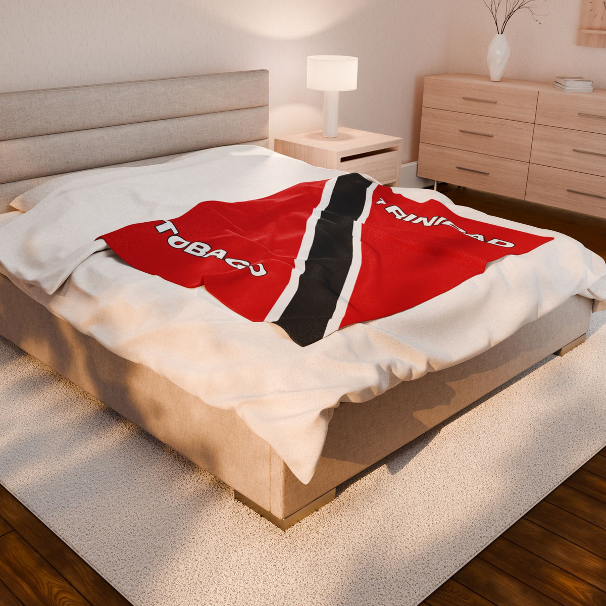 Trinidad Tobago Flag Velveteen Plush Blanket - Irie Blues Boutique