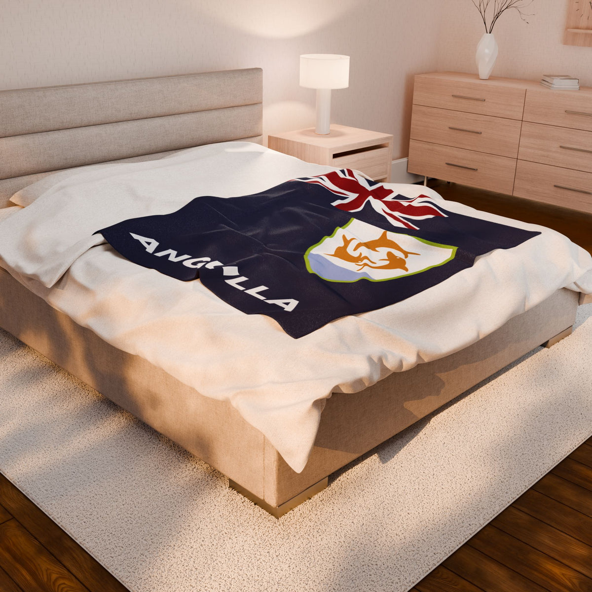 Anguilla Flag Velveteen Plush Blanket