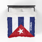 Cuba Flag Velveteen Plush Blanket - Irie Blues Boutique