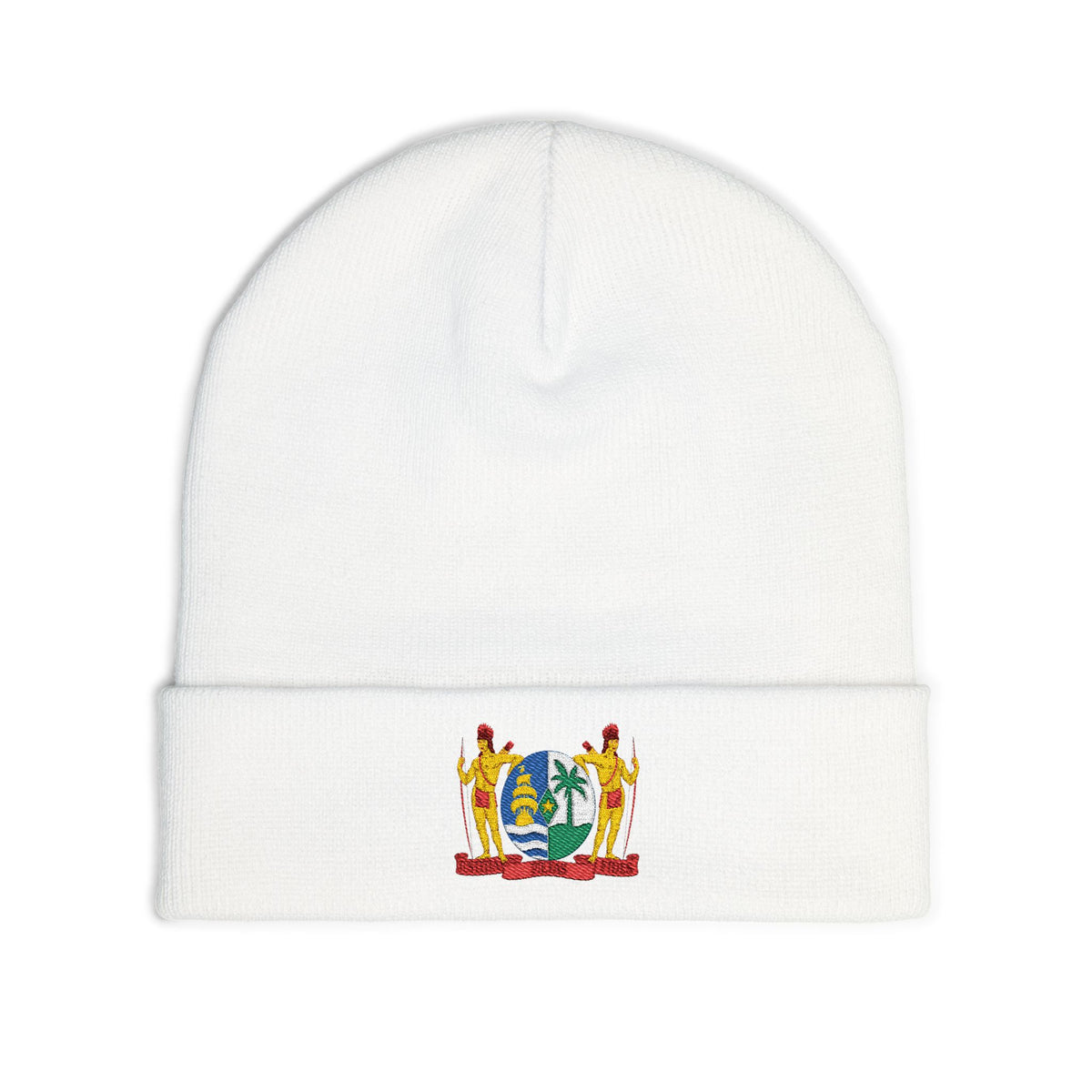 Suriname Coat of Arms Embroidered Knit Beanie - Irie Blues Boutique