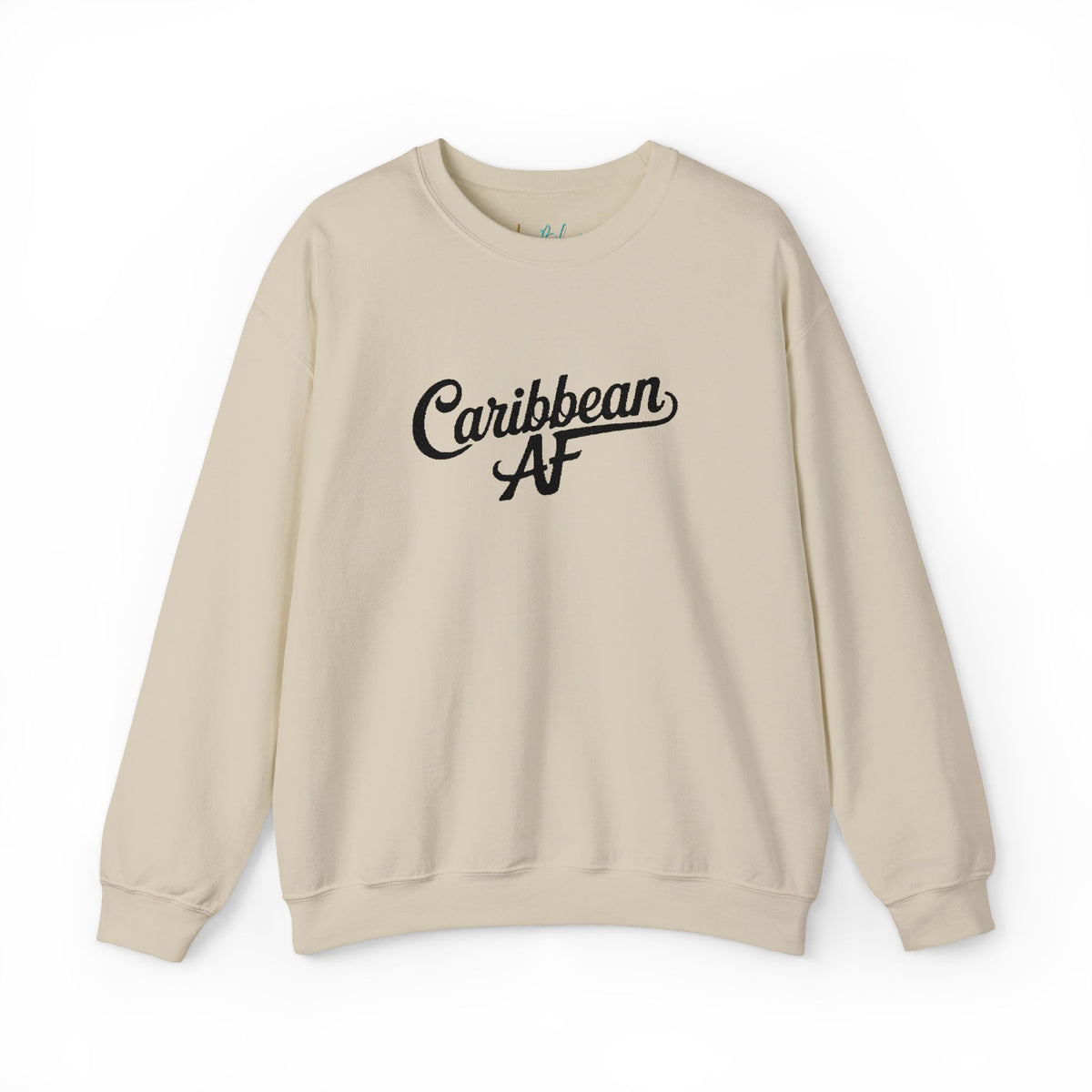 Caribbean AF White Embroidery Sweatshirt - Irie Blues Boutique