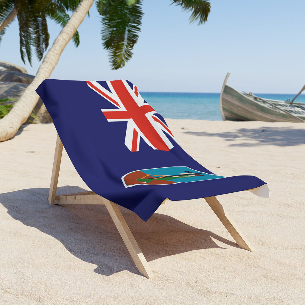 Montserrat Flag Beach Towel, Caribbean Flag Beach Towel, Travel Beach Towel, Vacation Towel, Island Flag Beach Blanket, - Irie Blues Boutique