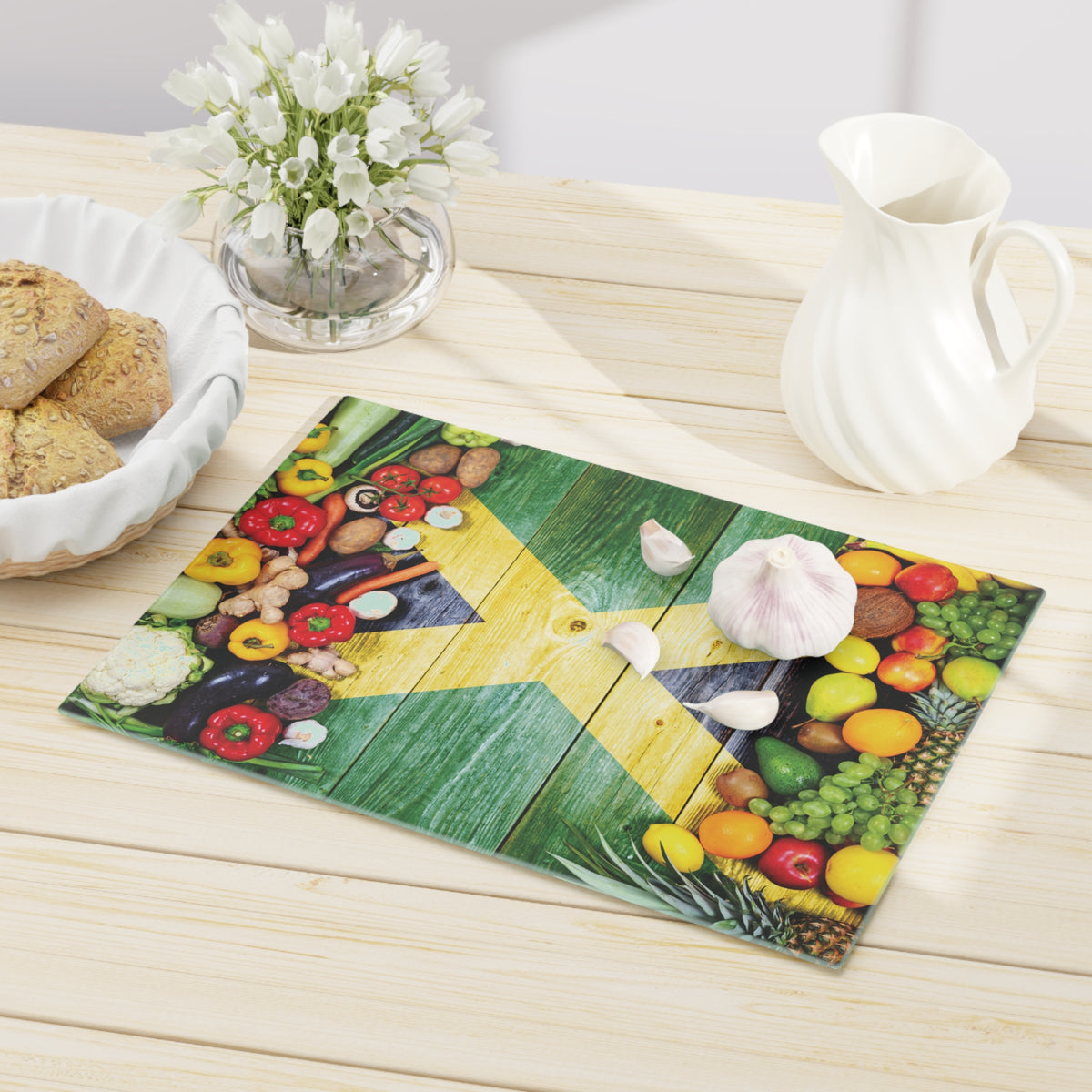 Jamaica Caribbean Flag Cutting Board | Irie Blues Boutique - Irie Blues Boutique