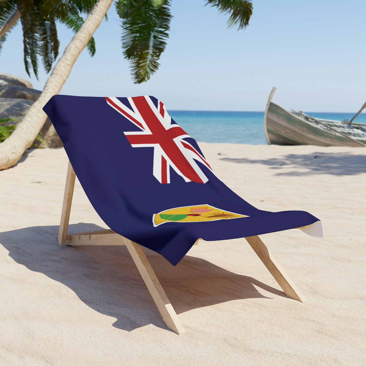 Turks & Caicos Flag Beach Towel, Caribbean Flag Beach Towel, Travel Beach Towel, Vacation Towel, Island Flag Beach Blanket, - Irie Blues Boutique