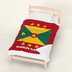 Grenada Flag Velveteen Plush Blanket - Irie Blues Boutique