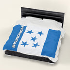 Honduras Flag Velveteen Plush Blanket - Irie Blues Boutique