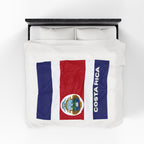 Costa Rica Flag Velveteen Plush Blanket - Irie Blues Boutique