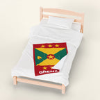 Grenada Flag Velveteen Plush Blanket - Irie Blues Boutique