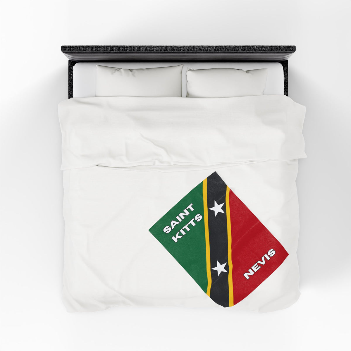 Saint Kitts & Nevis Flag Velveteen Plush Blanket - Irie Blues Boutique