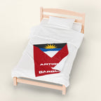 Antigua Barbuda Flag Velveteen Plush Blanket - Irie Blues Boutique