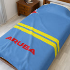 Aruba Flag Velveteen Plush Blanket