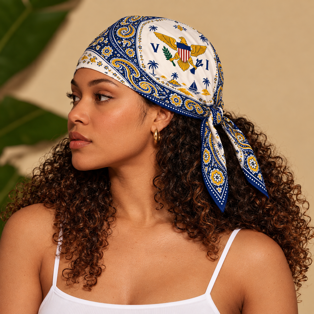 US Virgin Islands Flag Paisley Print Bandana
