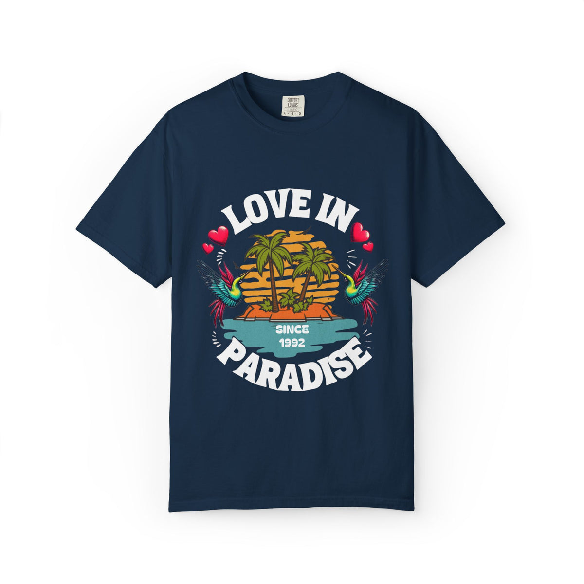 Love In Paradise Couples Personalized Date T-Shirt - Irie Blues Boutique