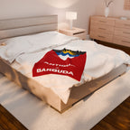 Antigua Barbuda Flag Velveteen Plush Blanket - Irie Blues Boutique