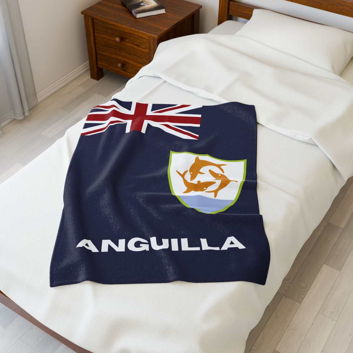 Anguilla Flag Velveteen Plush Blanket
