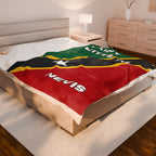Saint Kitts & Nevis Flag Velveteen Plush Blanket - Irie Blues Boutique