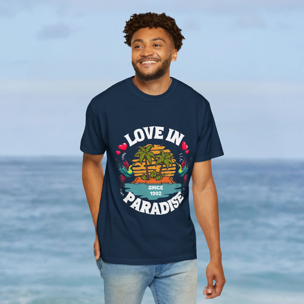 Love In Paradise Couples Personalized Date T-Shirt - Irie Blues Boutique