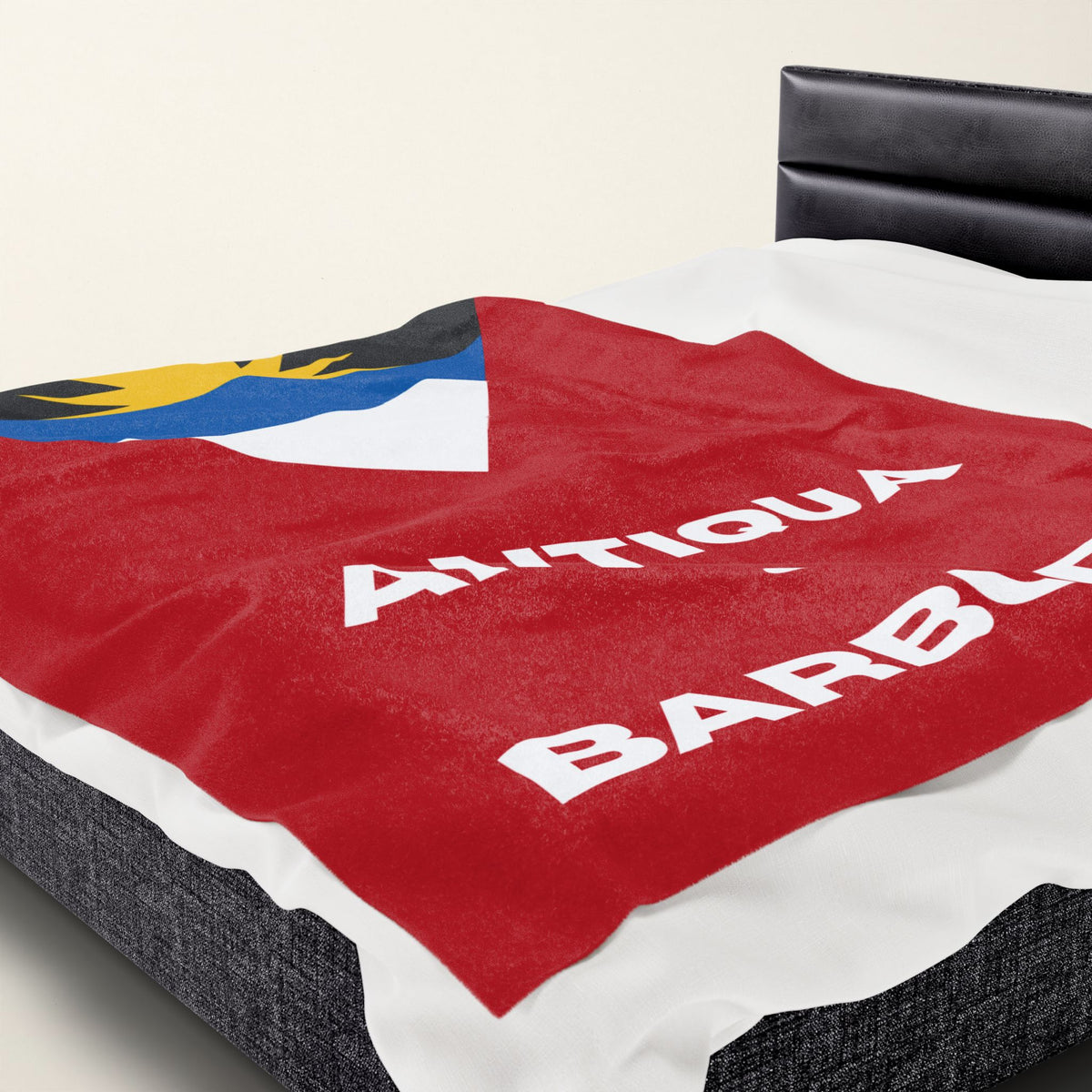 Antigua Barbuda Flag Velveteen Plush Blanket - Irie Blues Boutique