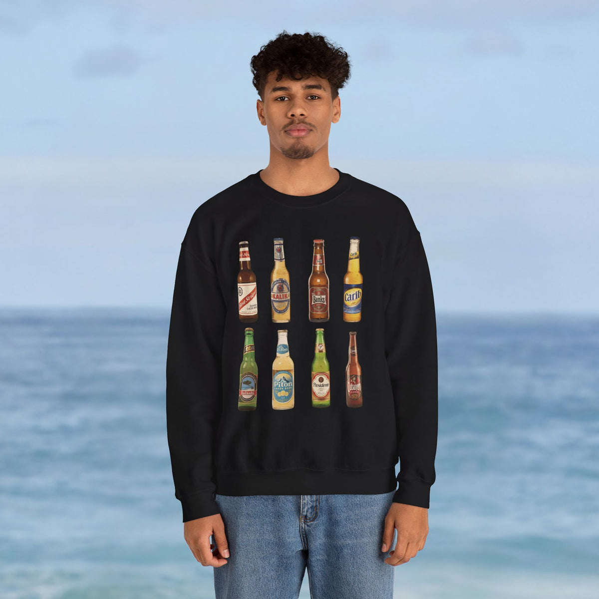 Vintage Retro Caribbean Beer Bottles Unisex Sweatshirt - Irie Blues Boutique