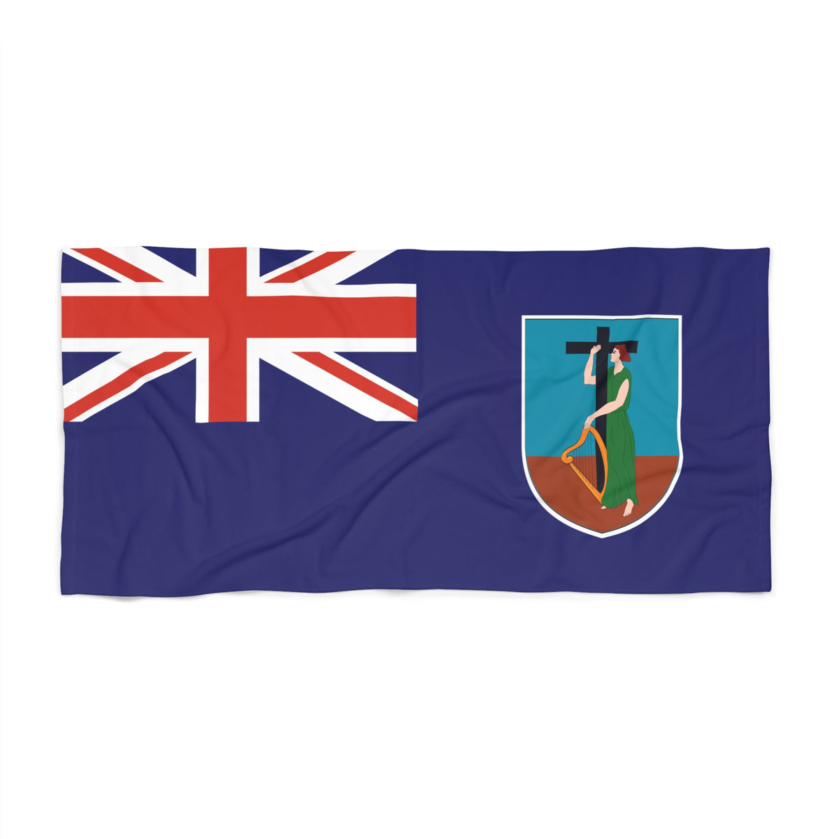 Montserrat Flag Beach Towel, Caribbean Flag Beach Towel, Travel Beach Towel, Vacation Towel, Island Flag Beach Blanket, - Irie Blues Boutique