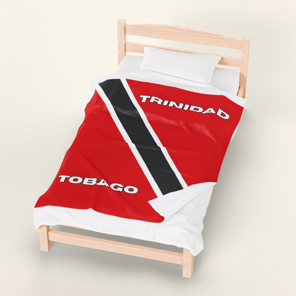Trinidad Tobago Flag Velveteen Plush Blanket - Irie Blues Boutique
