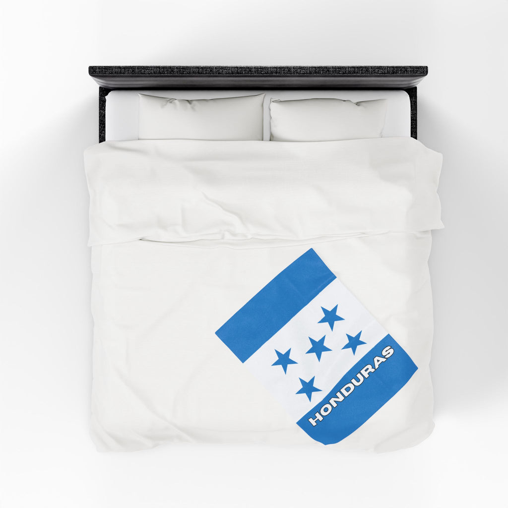 Honduras Flag Velveteen Plush Blanket - Irie Blues Boutique