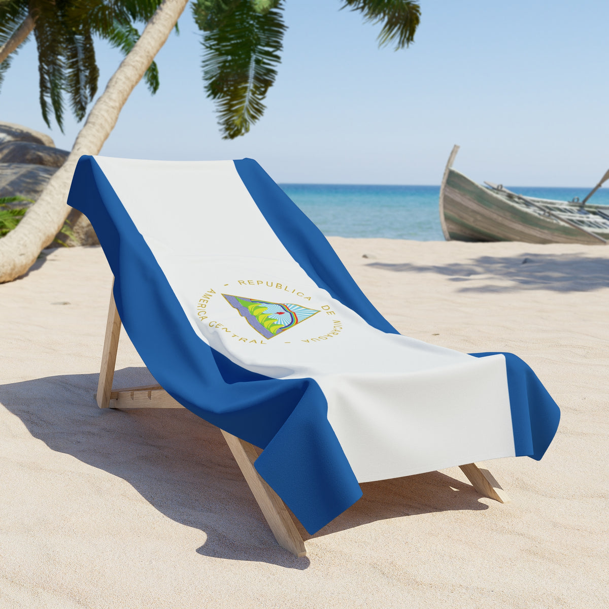 Nicaragua Flag Beach Towel