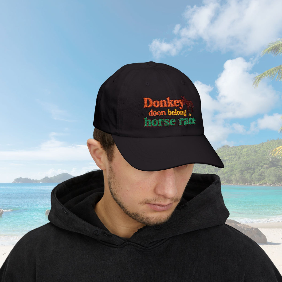 Donkey Doon belong in Horse Race, Beach Hat, Baseball Cap, Gift for Dad, Vacation Accessory - Irie Blues Boutique