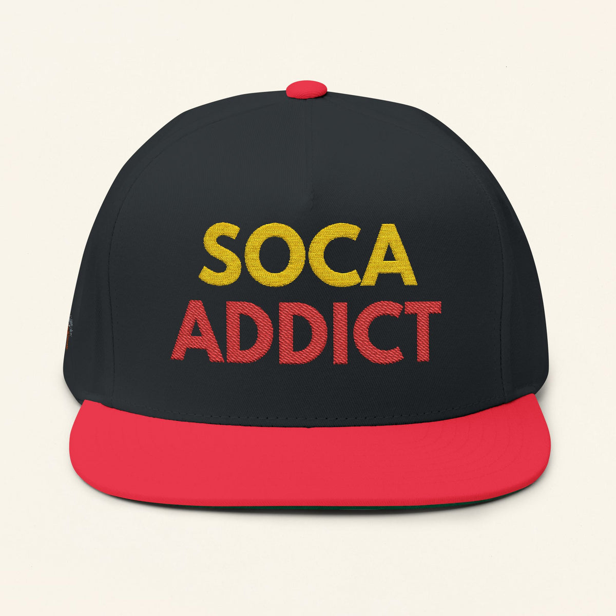 Soca Addict Cap - Flat Bill Snapback, Festival Gear, Summer Vibes, Unique Gift for Music Lovers, Trendy Hat for Parties - Irie Blues Boutique