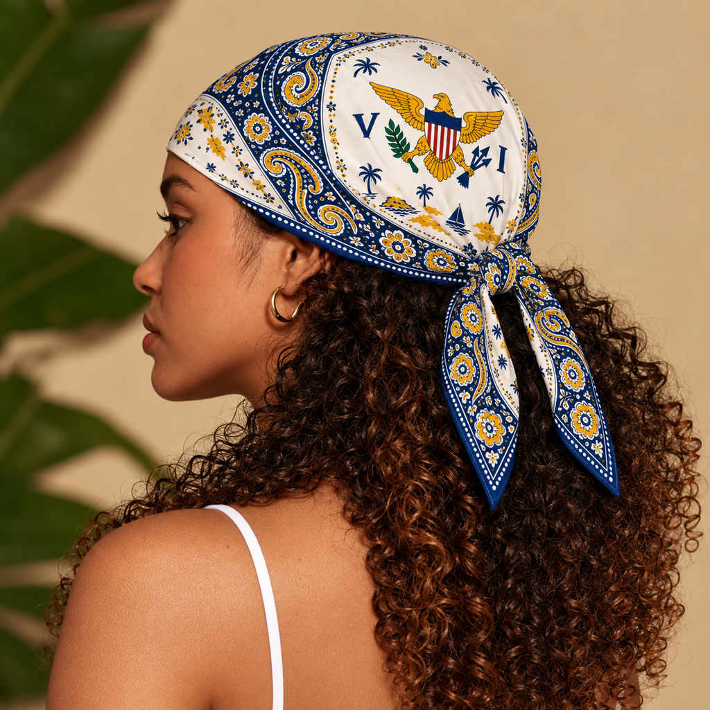 US Virgin Islands Flag Paisley Print Bandana
