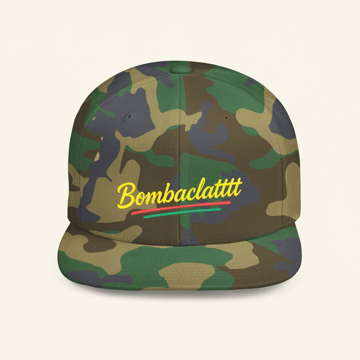 Jamaican Flat Bill Snapback Hat, Jamaican-Inspired Bombaclatt Cap, Rasta Hat, Reggae Snapback, Caribbean Baseball Cap, Tropical Headwear - Irie Blues Boutique