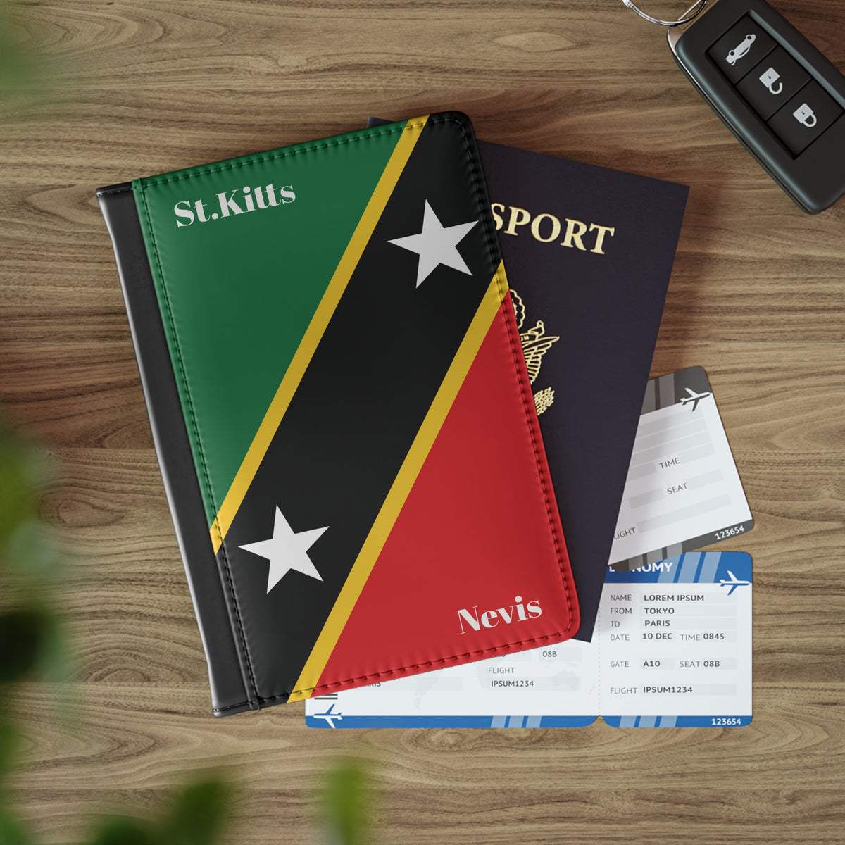 Saint Kitts & Nevis Passport Cover, Travel Accessory Document Case, Caribbean Passport Holder, Gift for Kittitian , Travelers Gift Idea - Irie Blues Boutique