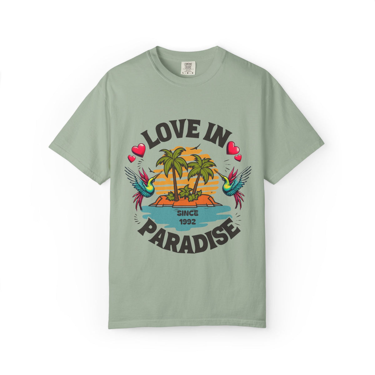 Love In Paradise Couples Personalized Date T-Shirt - Irie Blues Boutique
