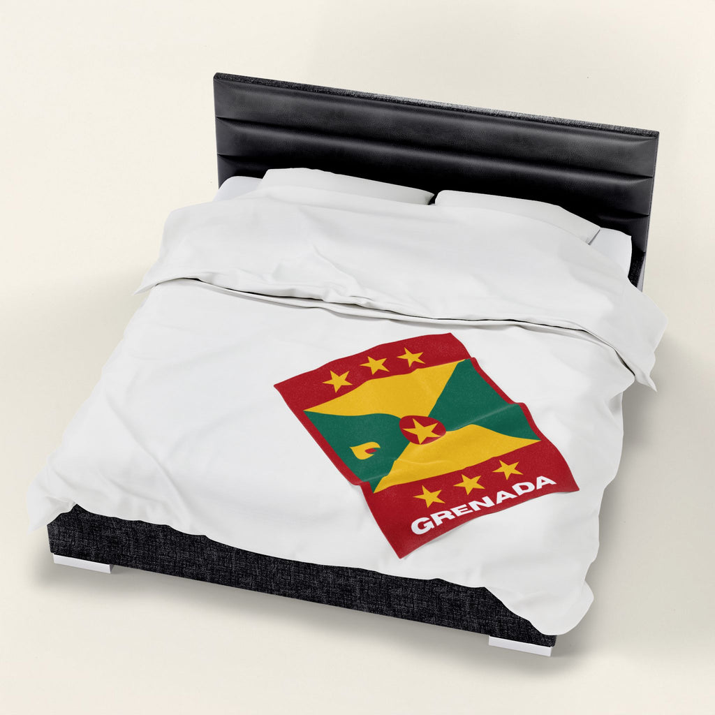 Grenada Flag Velveteen Plush Blanket - Irie Blues Boutique