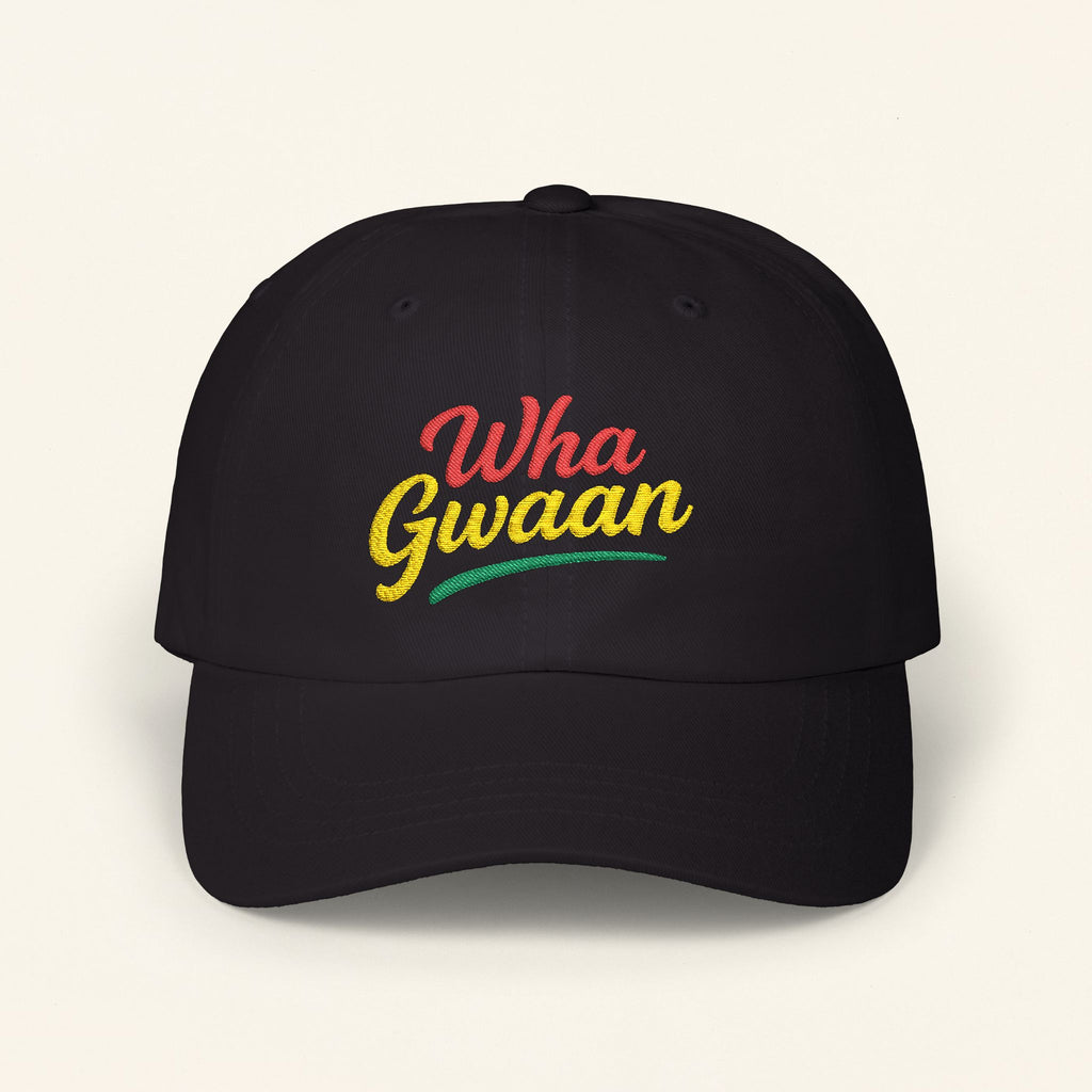 Wha Gwaan' Embroidery, Trendy Fashion Hat, Gift for Dads, Summer Style, Casual Headwear, Vacation Essential - Irie Blues Boutique