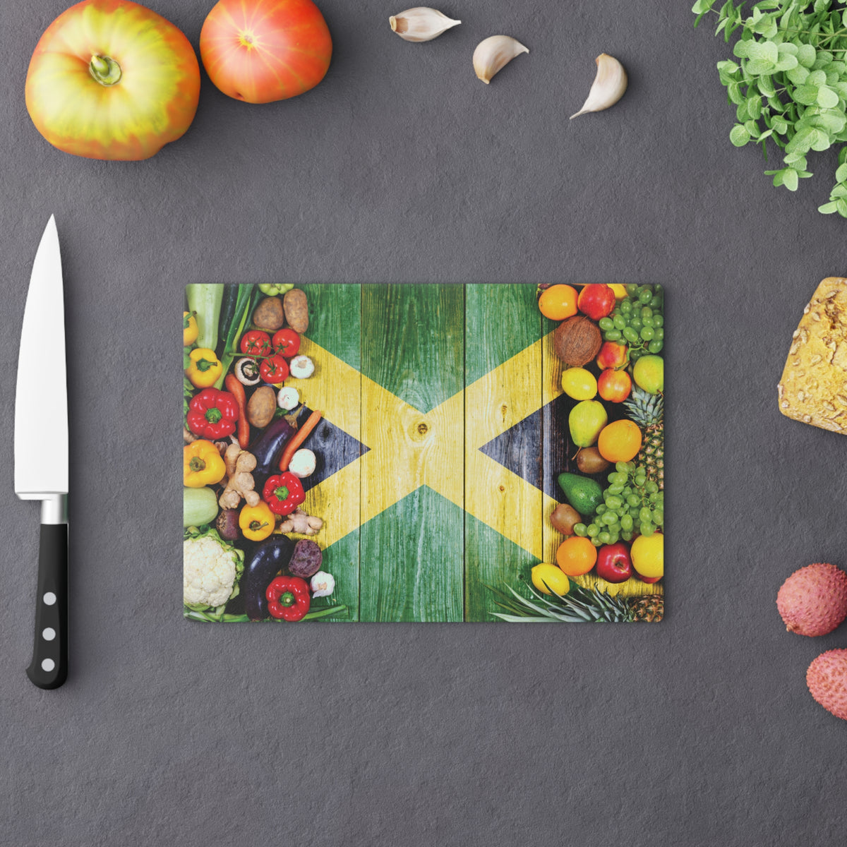 Jamaica Caribbean Flag Cutting Board | Irie Blues Boutique - Irie Blues Boutique