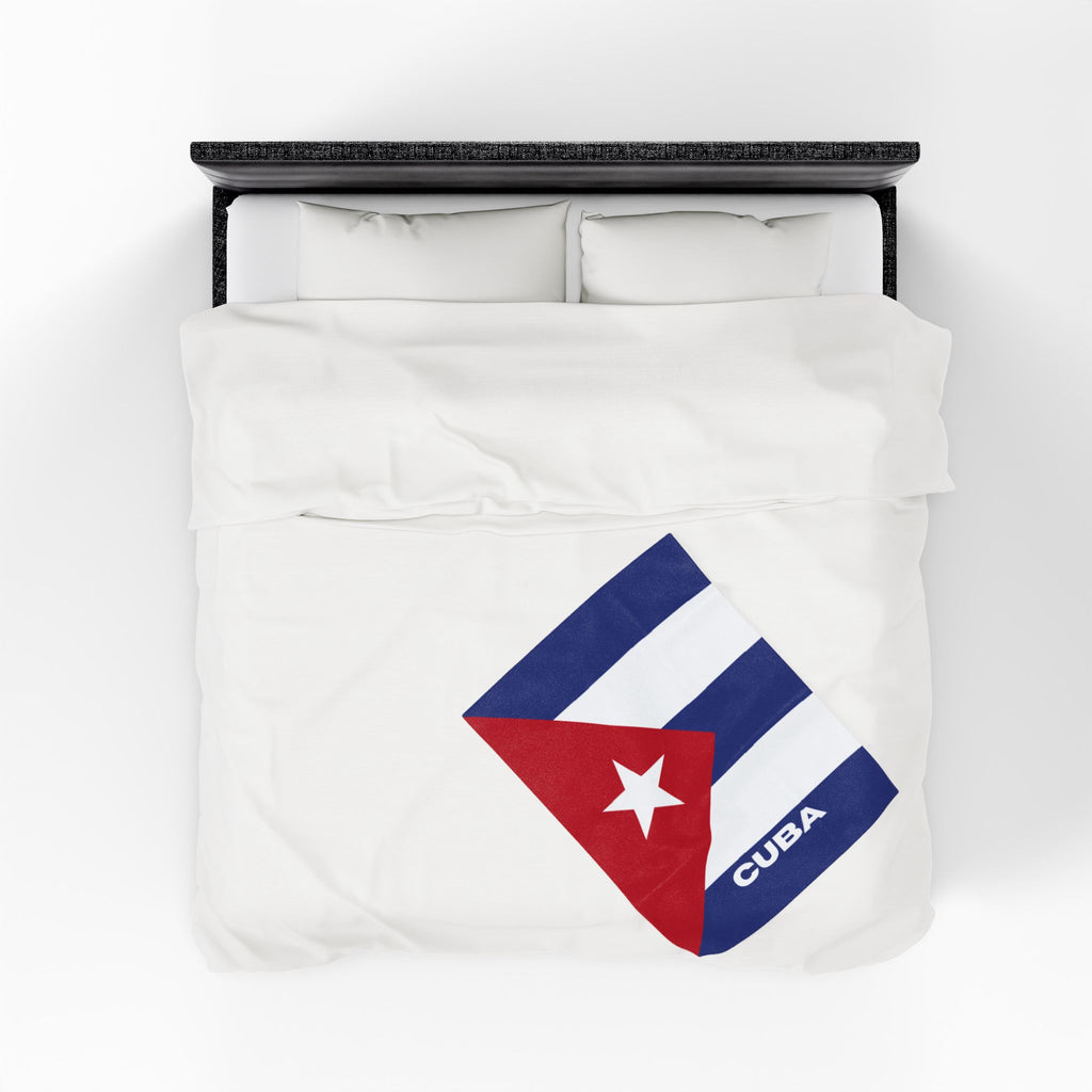 Cuba Flag Velveteen Plush Blanket - Irie Blues Boutique