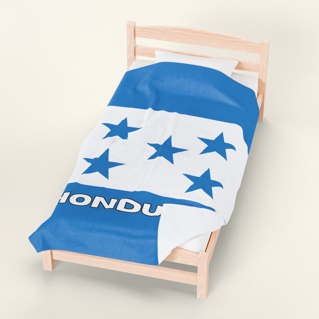 Honduras Flag Velveteen Plush Blanket - Irie Blues Boutique