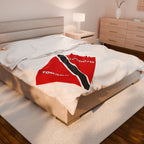 Trinidad Tobago Flag Velveteen Plush Blanket - Irie Blues Boutique